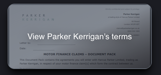 View Parker Kerrigan's terms — Motor Finance Claims document pack